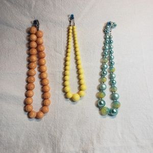Three Vintage Bubblegum 1979s to 1980s Necklaces